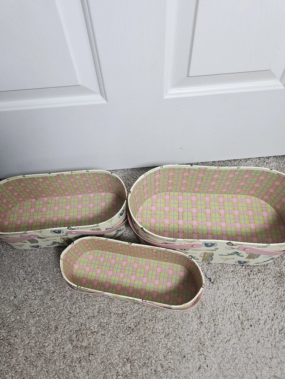 Bob's Boxes by Lang Primative Pink Golf Par Four Nesting Basket/Box with Handles - Picture 4 of 8